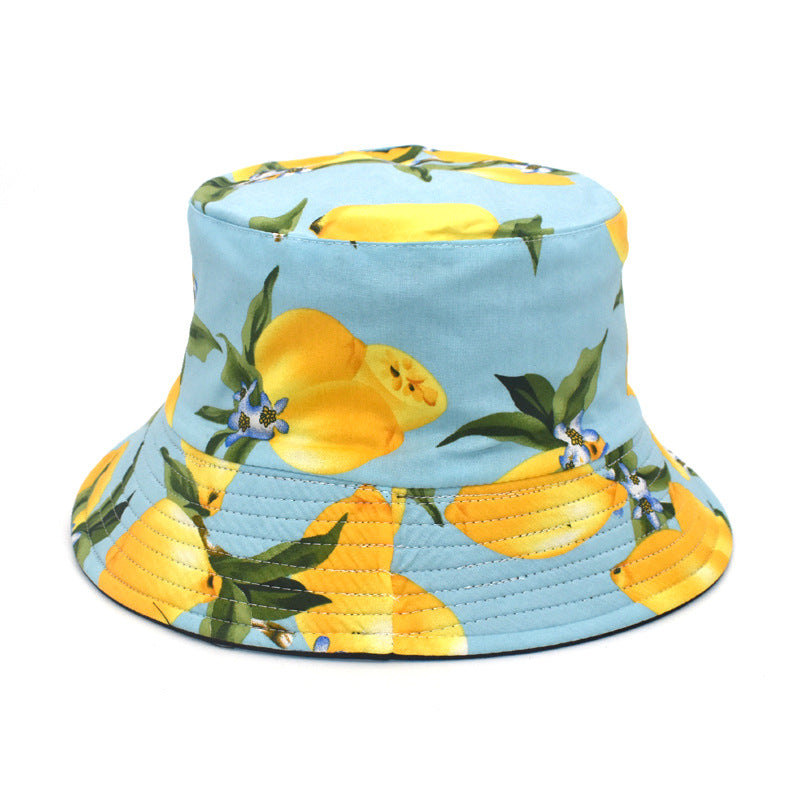 Sombrero de pescador de girasol con estampado de algodón al por mayor